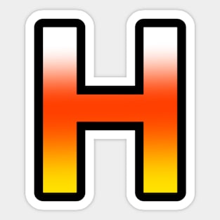 Fire Letter H Sticker